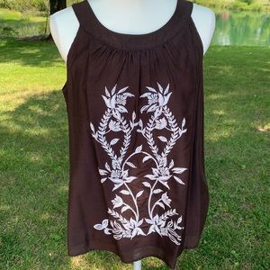 🔥NWOT Style & Co Camisole Brown Flowered Size